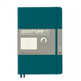 Тефтер B6+ Leuchtturm1917 Notebook Paperback Pacific Green, мека корица, на точки снимка