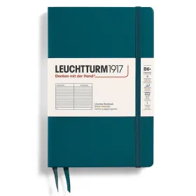 Тефтер B6+ Leuchtturm1917 Notebook Paperback Pacific Green, твърди корици, на редове снимка