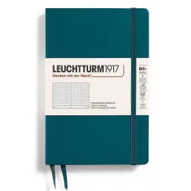 Тефтер B6+ Leuchtturm1917 Notebook Paperback Pacific Green, твърди корици, на точки снимка
