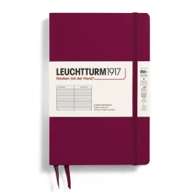 Тефтер B6+ Leuchtturm1917 Notebook Paperback Port Red, твърди корици, на редове снимка
