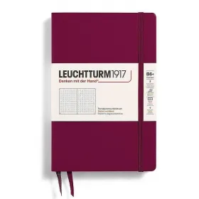 Тефтер B6+ Leuchtturm1917 Notebook Paperback Port Red, твърди корици, на точки снимка