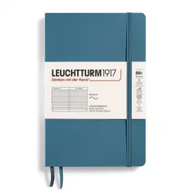 Тефтер B6+ Leuchtturm1917 Notebook Paperback Stone Blue, меки корици, на редове снимка