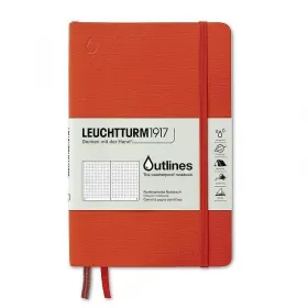 Тефтер Leuchtturm1917 - Outlines, B6+, на точки, оранжев, меки корици, водоустойчив снимка