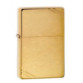 Запалка Zippo 240 - Brushed Brass Vintage with Slashes снимка