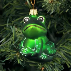 Стъклена играчка за елха жаба