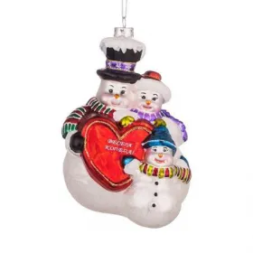Стъклена играчка семейство снежни човечета снимка