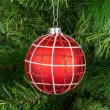 Стъклена играчка топка с черти Стъклена играчка топка с черти