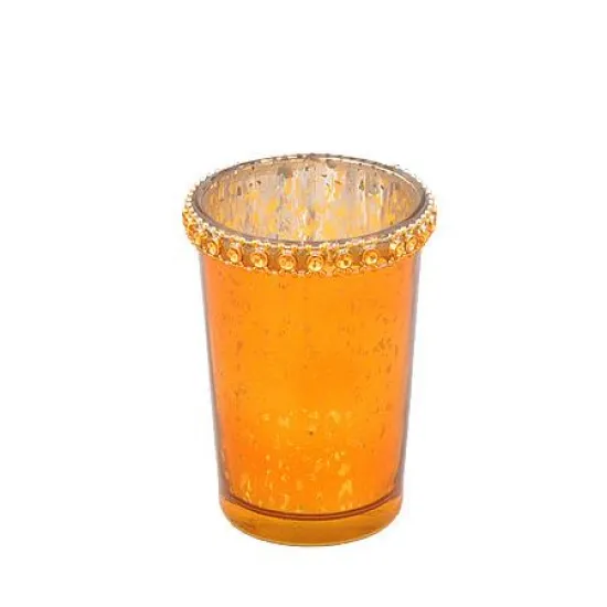 Оранжев свещник 8,5 см.