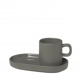 Blomus комплект от 2 бр.чаши за еспресо Pilar, 50 мл - цвят сив (pewter)