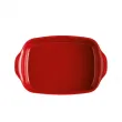 Emile Henry керамична провоъгълна форма за печене "rectangular Oven Dish"- 36,5 х 23,5 см - цвят червен [3]