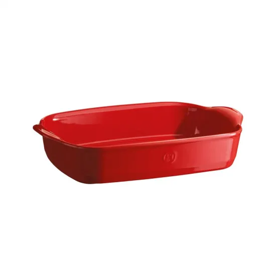 Emile Henry керамична провоъгълна форма за печене "rectangular Oven Dish"- 36,5 х 23,5 см - цвят червен