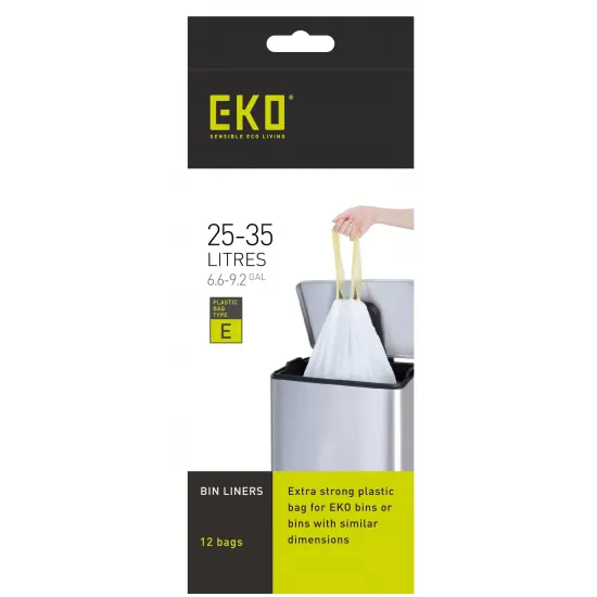 Eko торби за смет с връзки, размер е, 25-35 литра, 12 бр